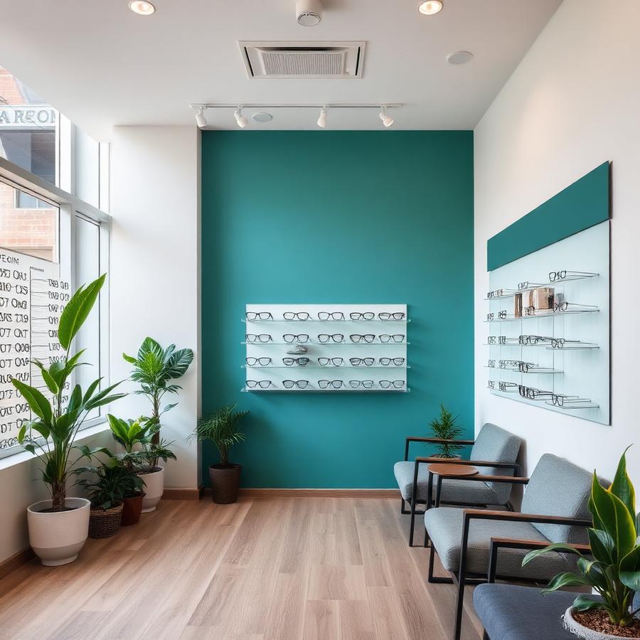 A bright optical showroom interior (representative photo)